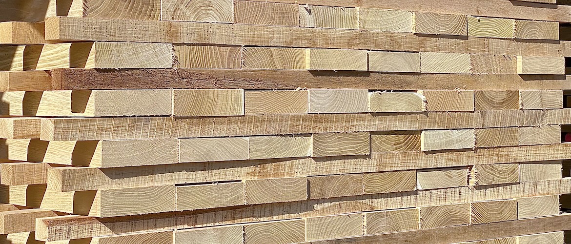 Robinie Schnittholz besäumt